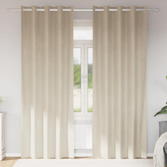 vidaXL Curtains 2 pcs Cream 140 x 245 cm Velvet 1