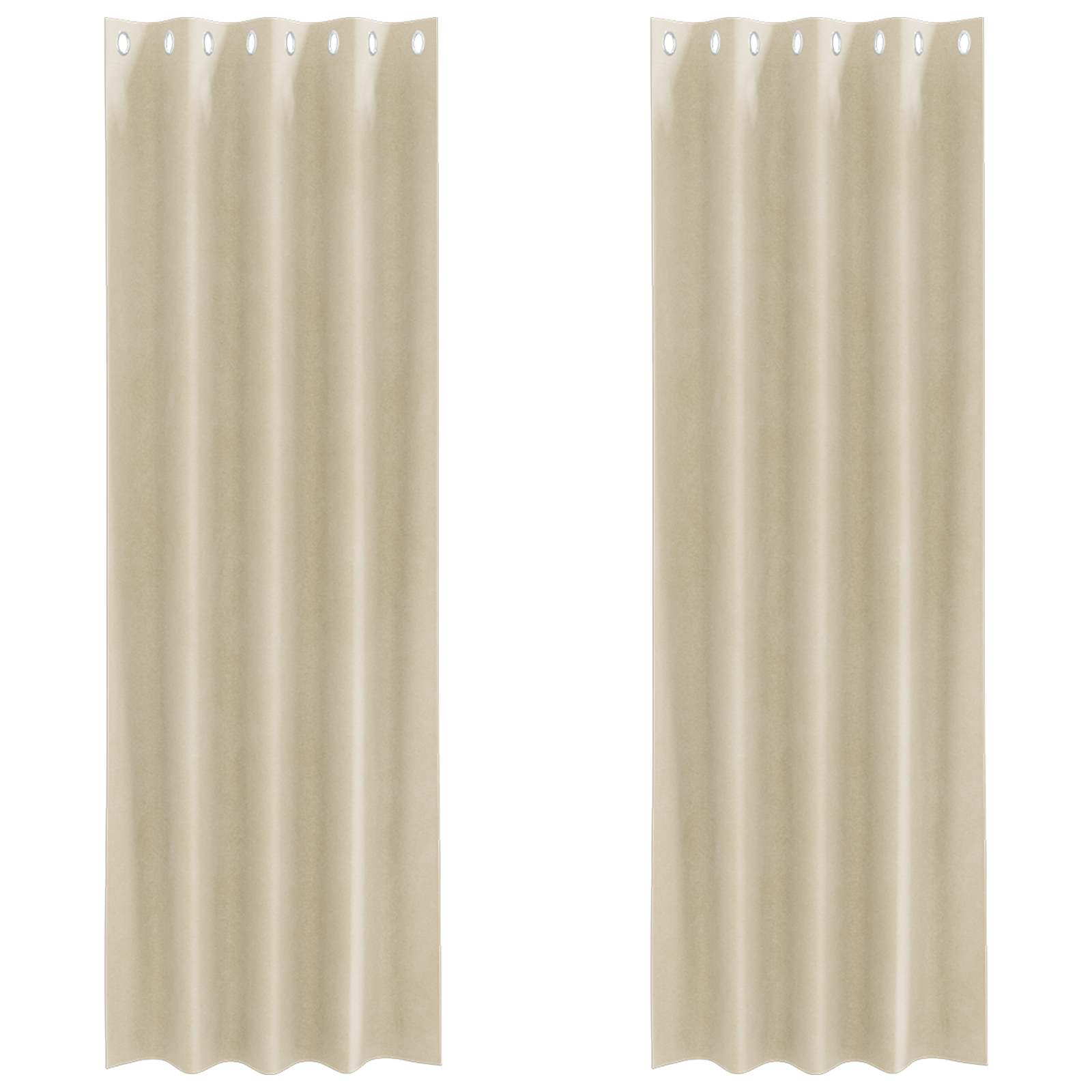 vidaXL Curtains 2 pcs Cream 140 x 245 cm Velvet 2
