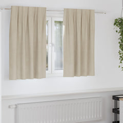 vidaXL Curtains 2 pcs Cream 140 x 140 cm Velvet 1