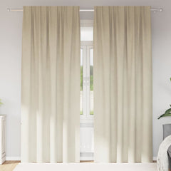 vidaXL Curtains 2 pcs Cream 140 x 245 cm Velvet 1