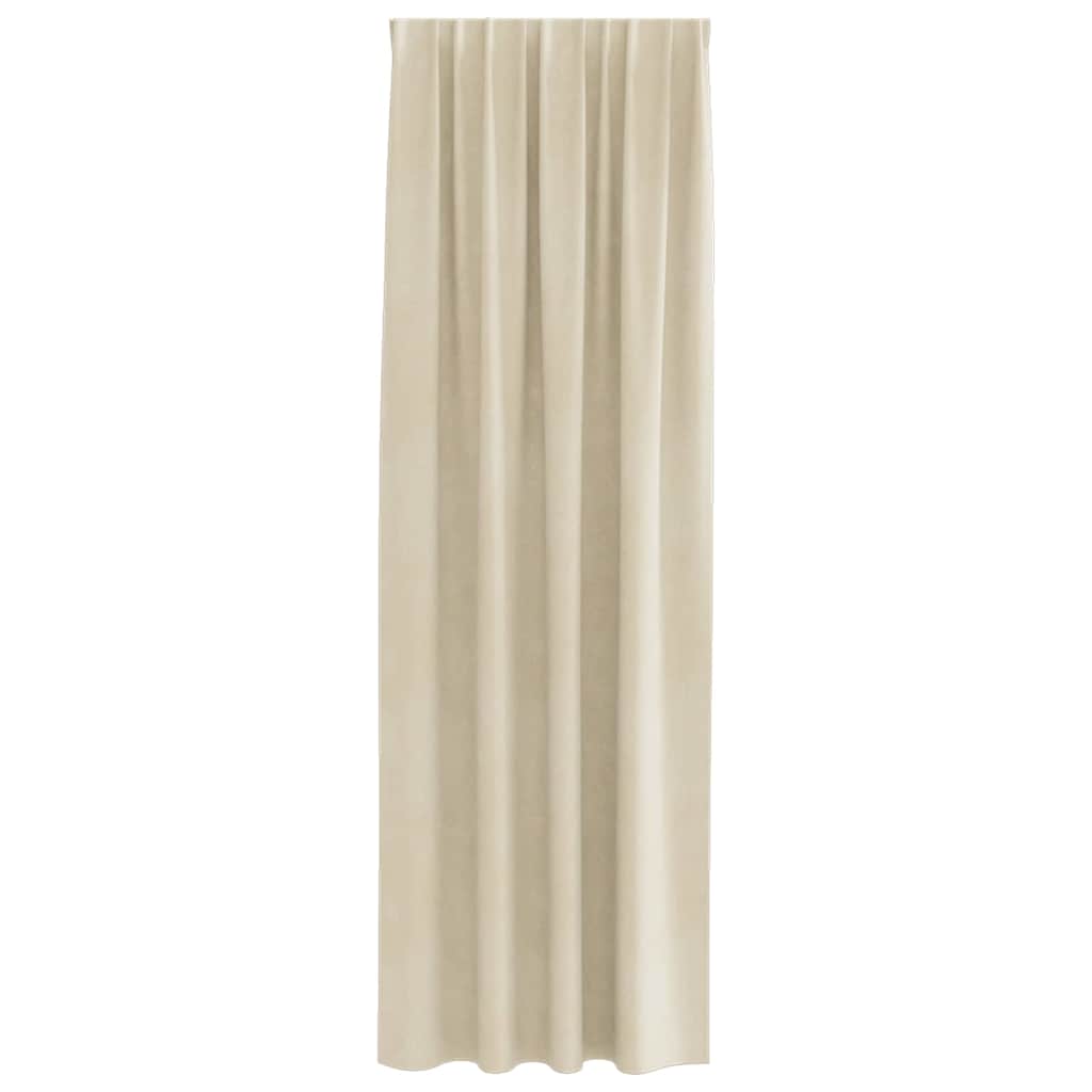vidaXL Curtains 2 pcs Cream 140 x 245 cm Velvet 4