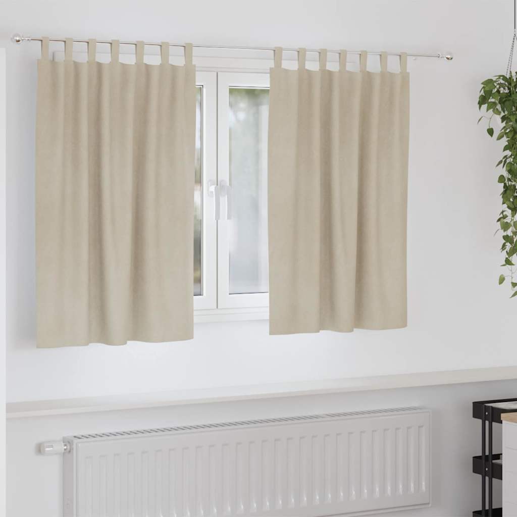 vidaXL Curtains 2 pcs Cream 140 x 140 cm Velvet 1