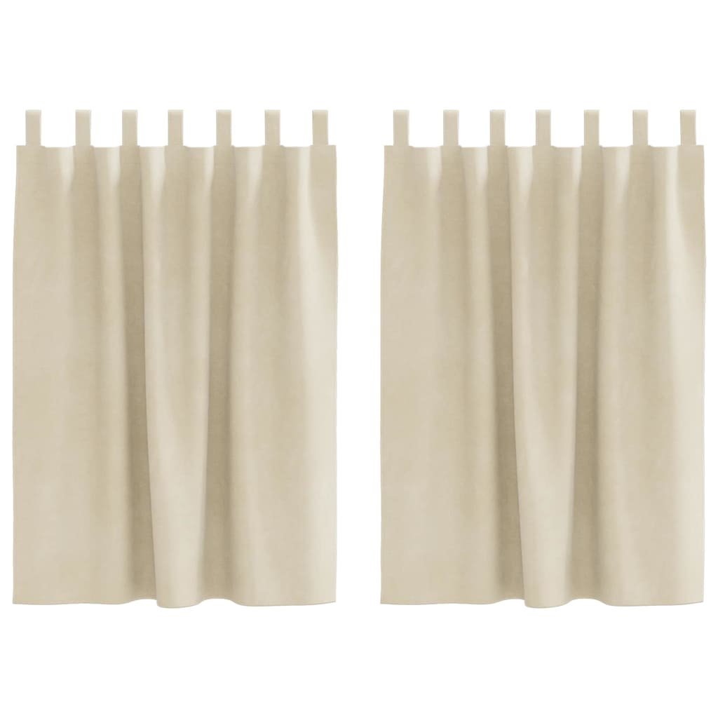 vidaXL Curtains 2 pcs Cream 140 x 140 cm Velvet 2