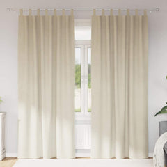 vidaXL Curtains 2 pcs Cream 140 x 225 cm Velvet 1