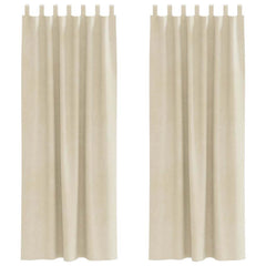 vidaXL Curtains 2 pcs Cream 140 x 225 cm Velvet 2