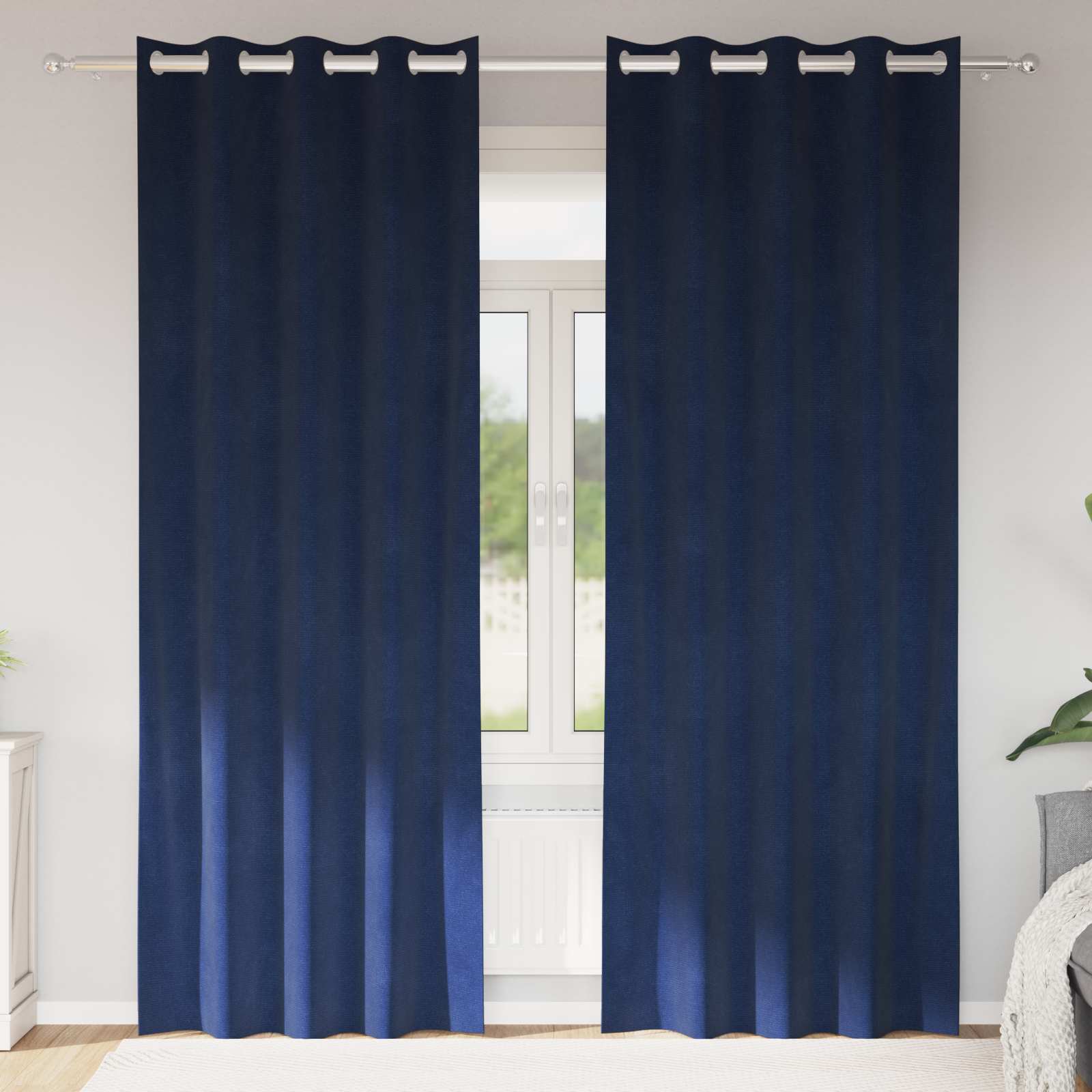 vidaXL Curtains 2 pcs Dark Blue 140 x 260 cm Velvet 1