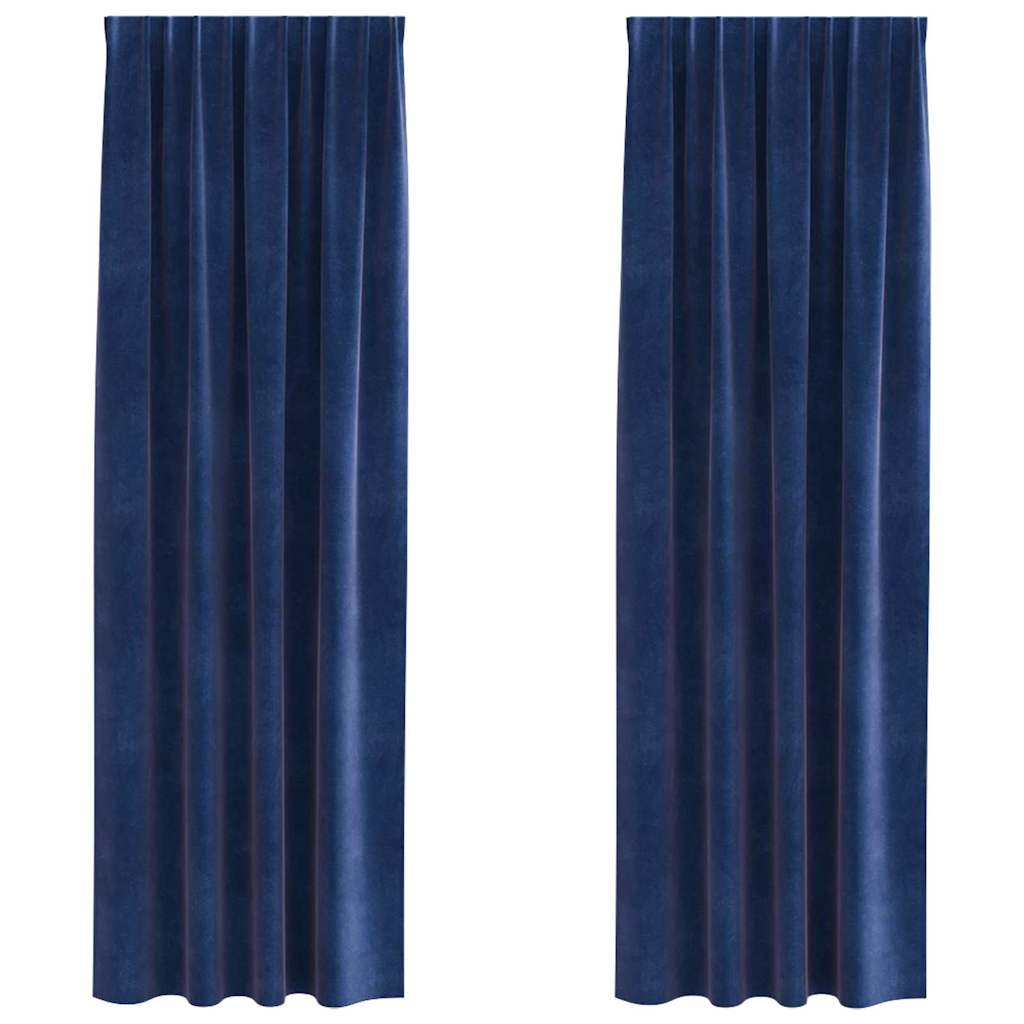 vidaXL Curtains 2 pcs Dark Blue 140 x 245 cm Velvet 2