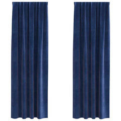 vidaXL Curtains 2 pcs Dark Blue 140 x 245 cm Velvet 2