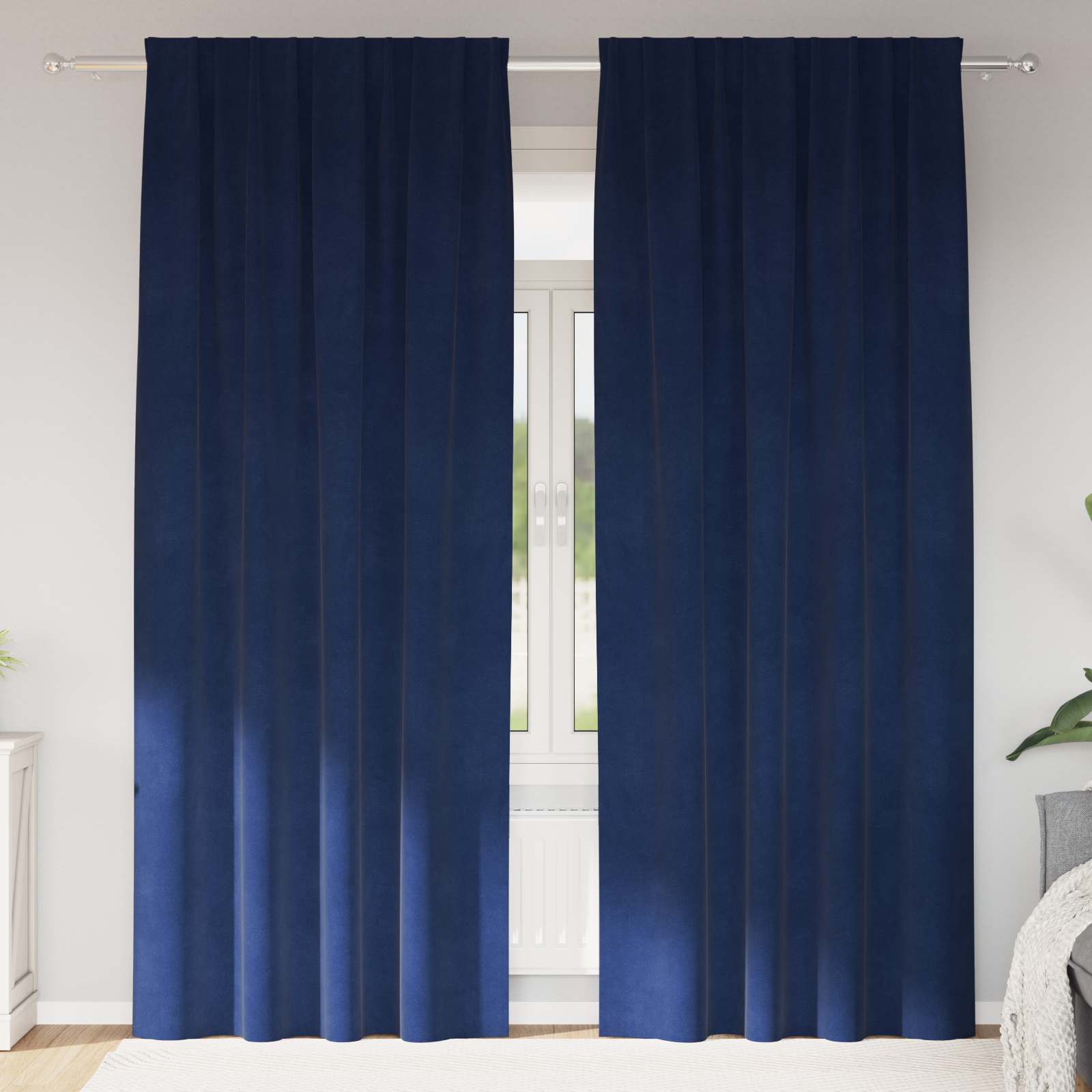 vidaXL Curtains 2 pcs Dark Blue 140 x 260 cm Velvet 1
