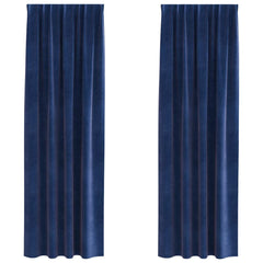 vidaXL Curtains 2 pcs Dark Blue 140 x 260 cm Velvet 2