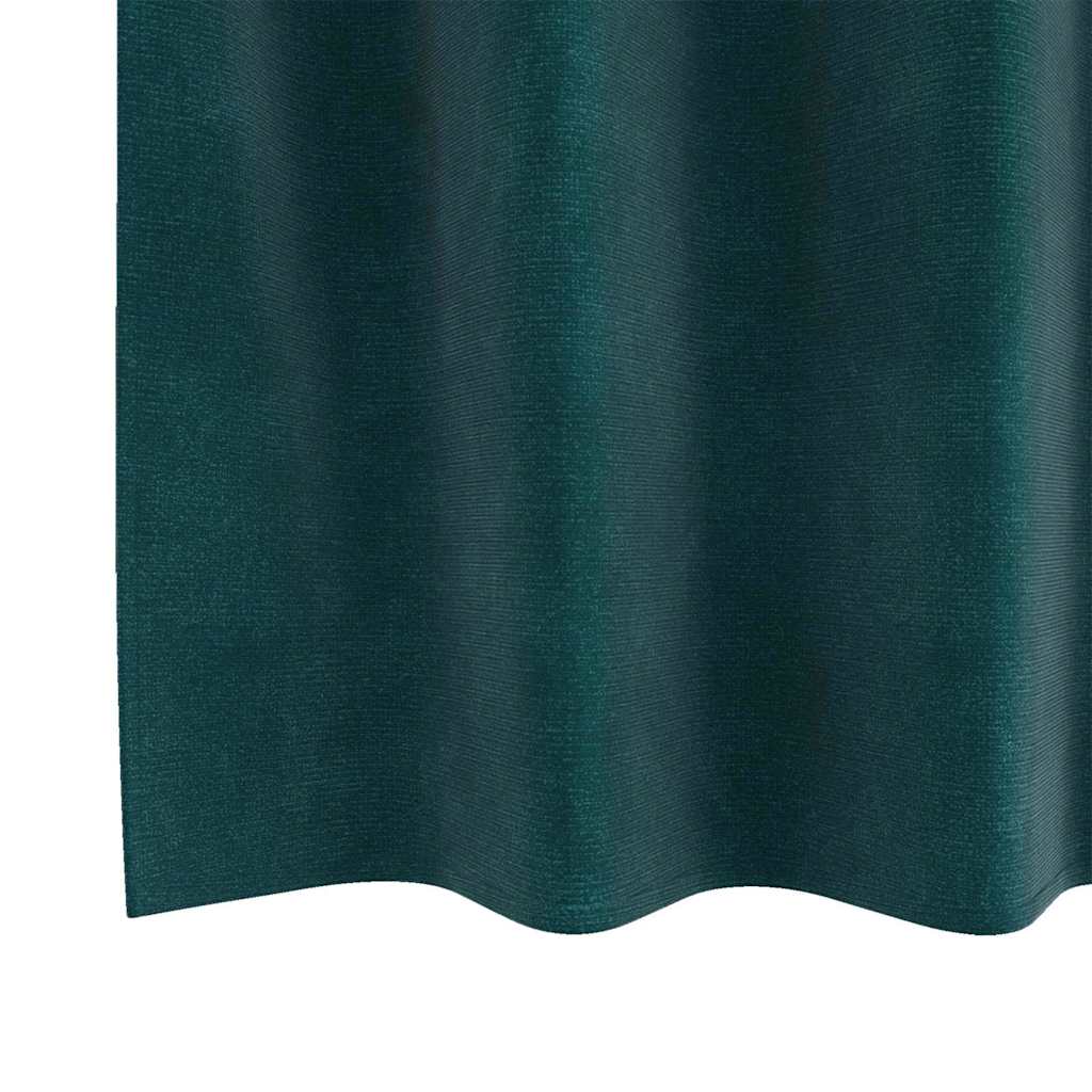 vidaXL Curtains 2 pcs Dark Green 140 x 260 cm Velvet 6