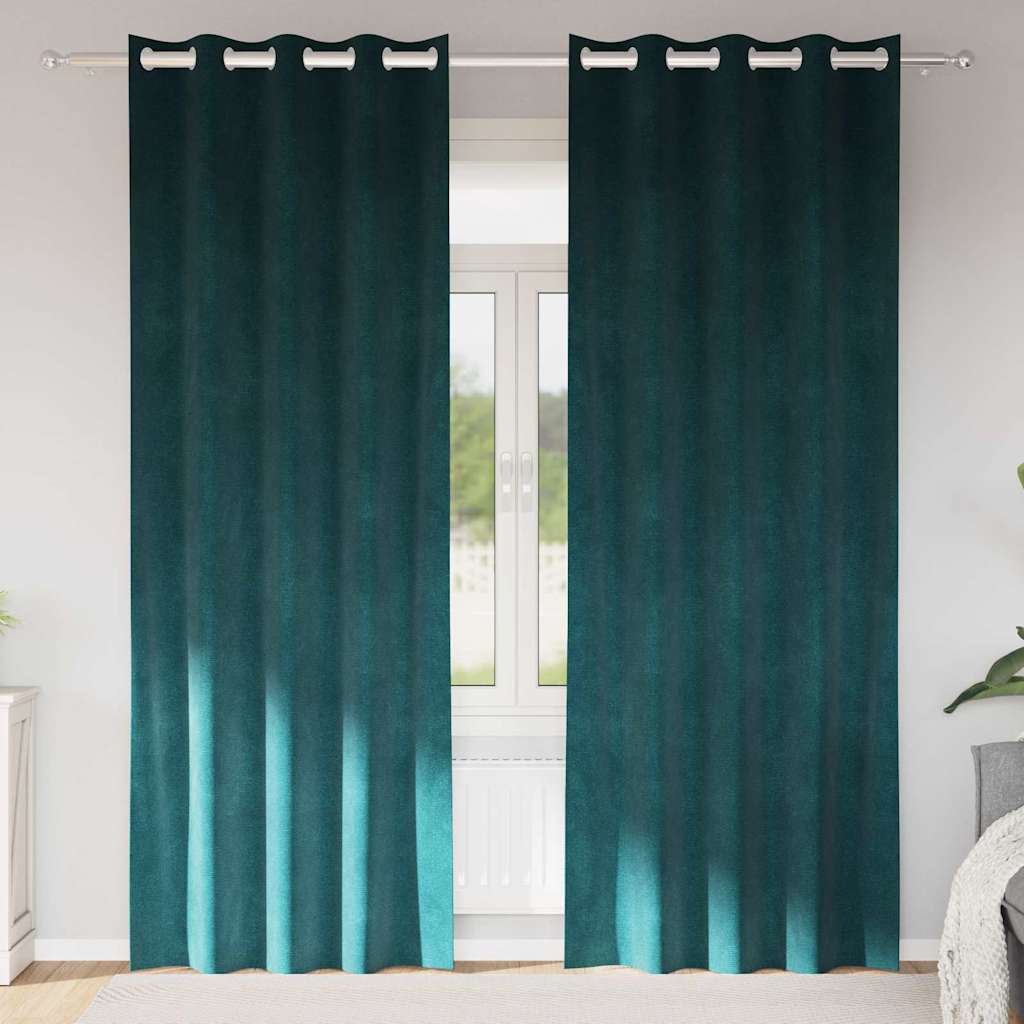 vidaXL Curtains 2 pcs Dark Green 140 x 260 cm Velvet 1