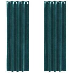 vidaXL Curtains 2 pcs Dark Green 140 x 260 cm Velvet 2