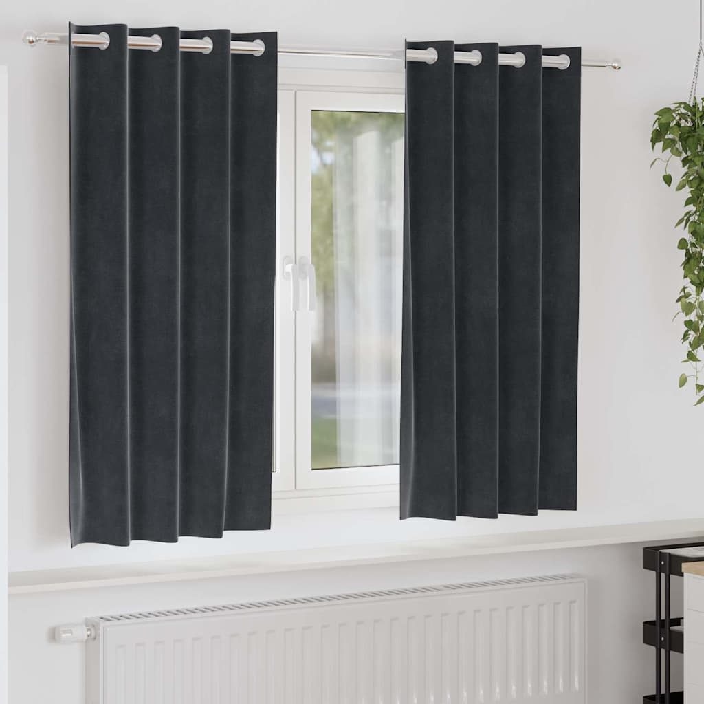 vidaXL Curtains 2 pcs Dark Grey 140 x 175 cm Velvet 1