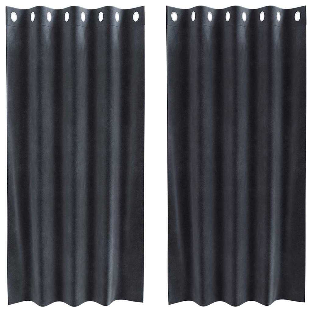 vidaXL Curtains 2 pcs Dark Grey 140 x 175 cm Velvet 2