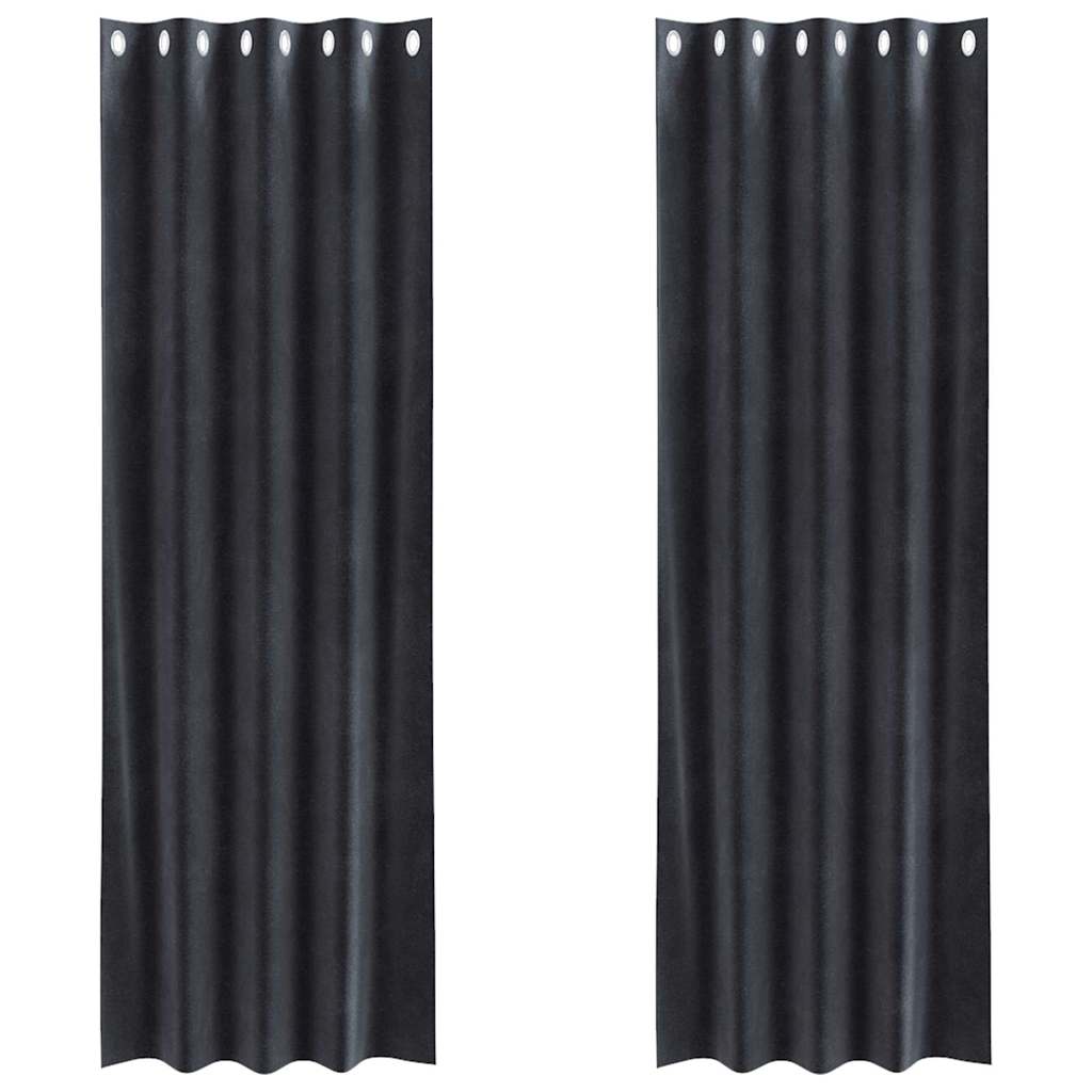 vidaXL Curtains 2 pcs Dark Grey 140 x 225 cm Velvet 2