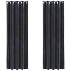 vidaXL Curtains 2 pcs Dark Grey 140 x 225 cm Velvet 2