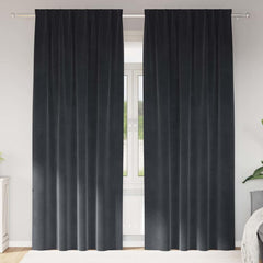 vidaXL Curtains 2 pcs Dark Grey 140 x 245 cm Velvet 1