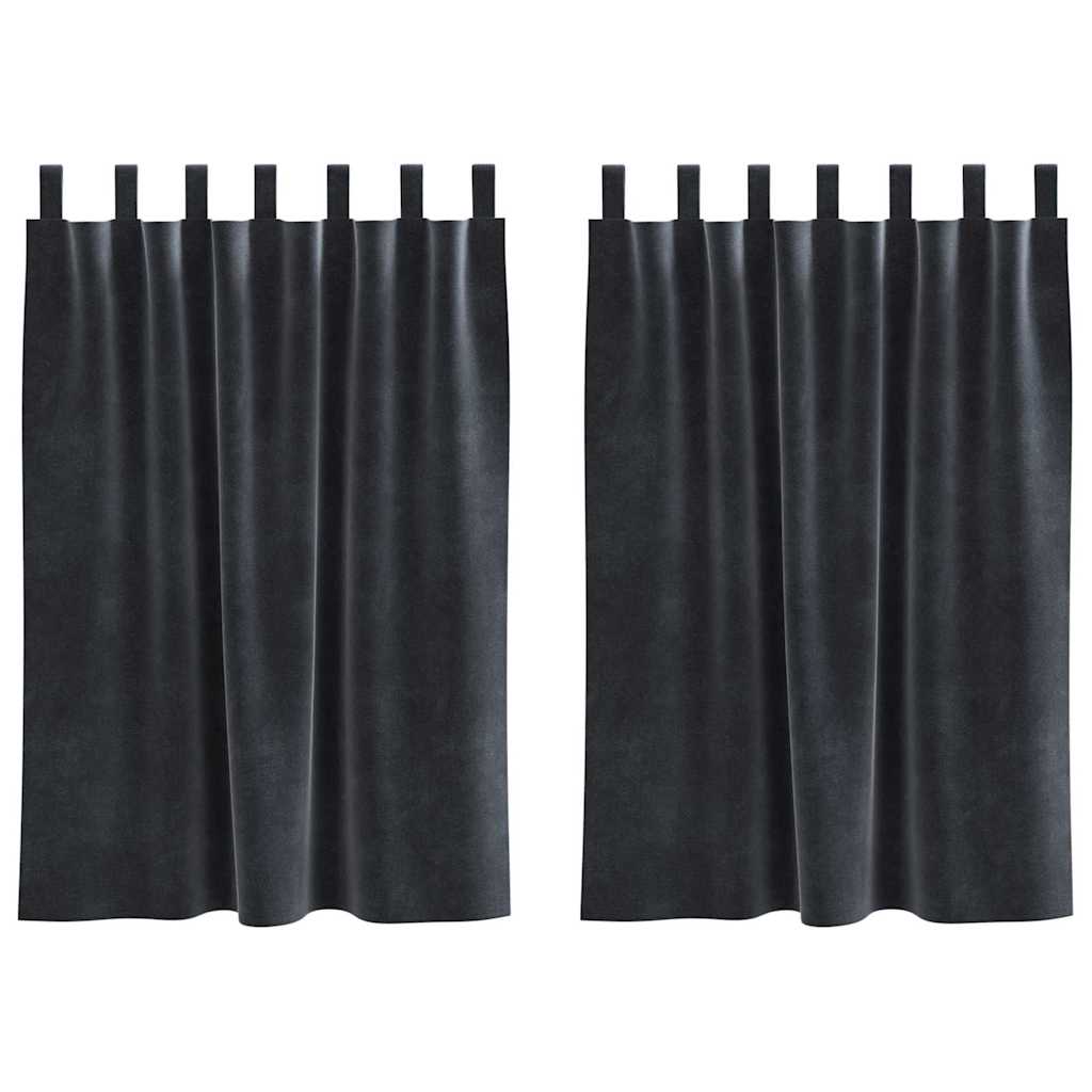 vidaXL Curtains 2 pcs Dark Grey 140 x 140 cm Velvet 2