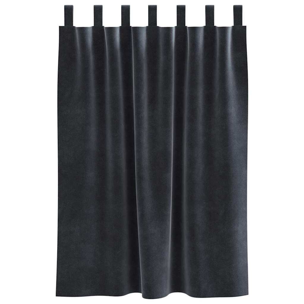 vidaXL Curtains 2 pcs Dark Grey 140 x 140 cm Velvet 4