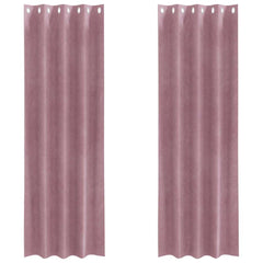 vidaXL Curtains 2 pcs Dark Pink 140 x 245 cm Velvet 2
