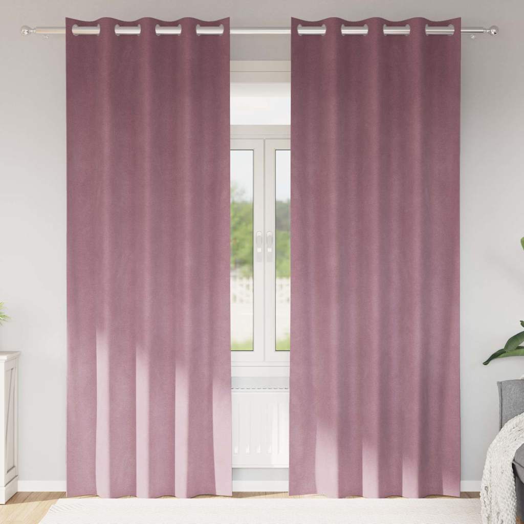 vidaXL Curtains 2 pcs Dark Pink 140 x 260 cm Velvet 1