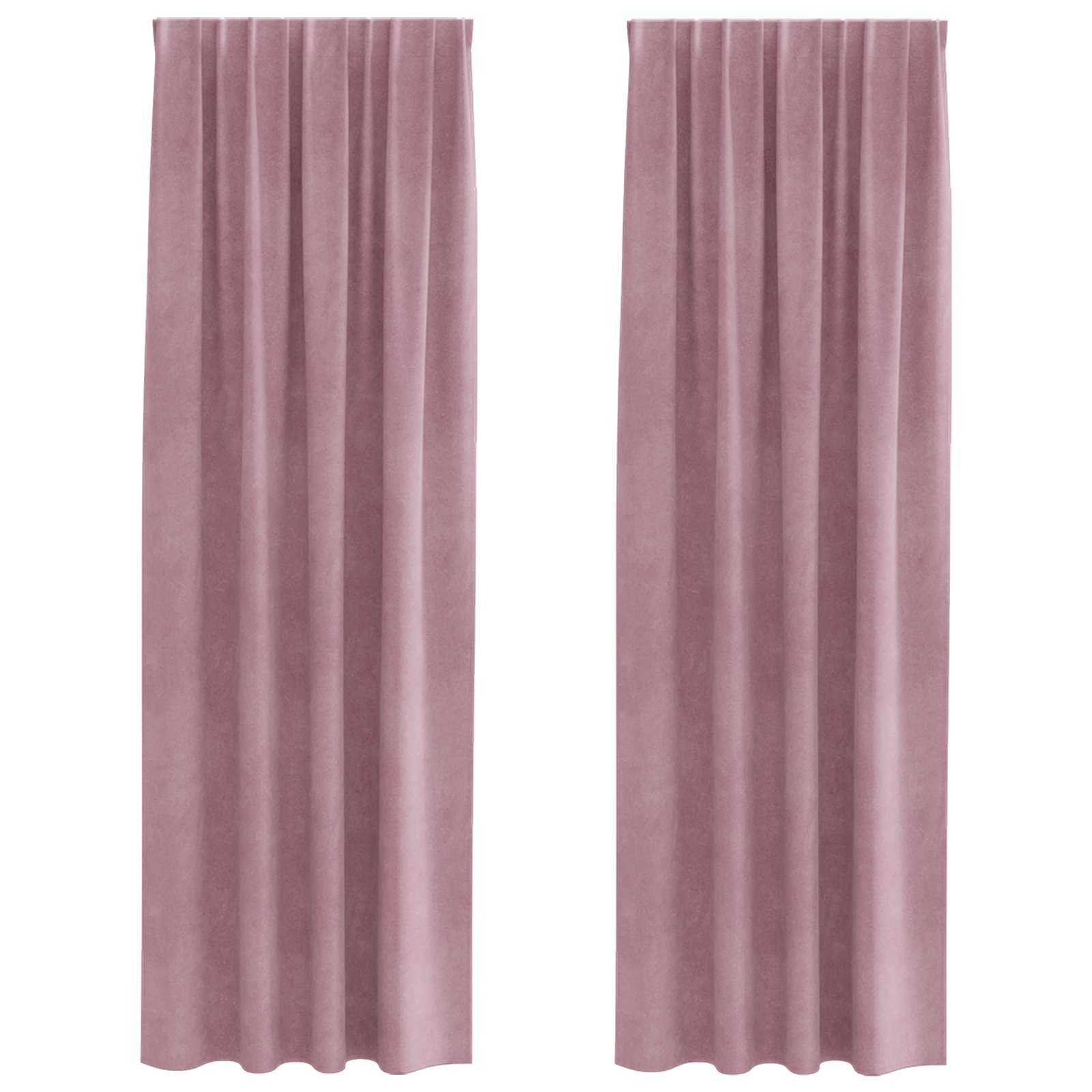 vidaXL Curtains 2 pcs Dark Pink 140 x 225 cm Velvet 2