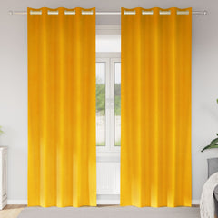 vidaXL Curtains 2 pcs Mustard Yellow 140 x 260 cm Velvet 1