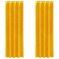 vidaXL Curtains 2 pcs Mustard Yellow 140 x 260 cm Velvet 2