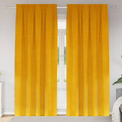 vidaXL Curtains 2 pcs Mustard Yellow 140 x 225 cm Velvet 1