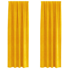 vidaXL Curtains 2 pcs Mustard Yellow 140 x 225 cm Velvet 2