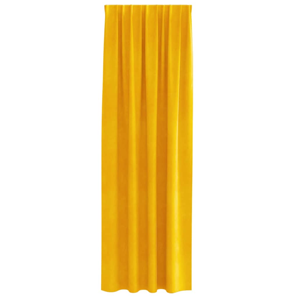 vidaXL Curtains 2 pcs Mustard Yellow 140 x 225 cm Velvet 4