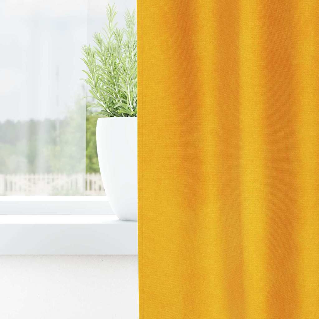 vidaXL Curtains 2 pcs Mustard Yellow 140 x 260 cm Velvet 3