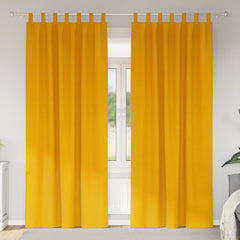 vidaXL Curtains 2 pcs Mustard Yellow 140 x 260 cm Velvet 1