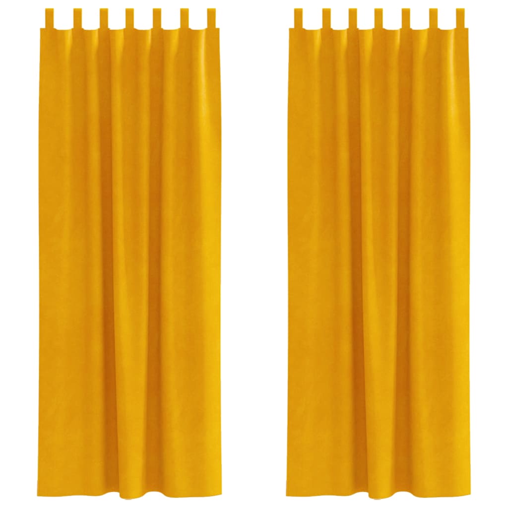 vidaXL Curtains 2 pcs Mustard Yellow 140 x 260 cm Velvet 2