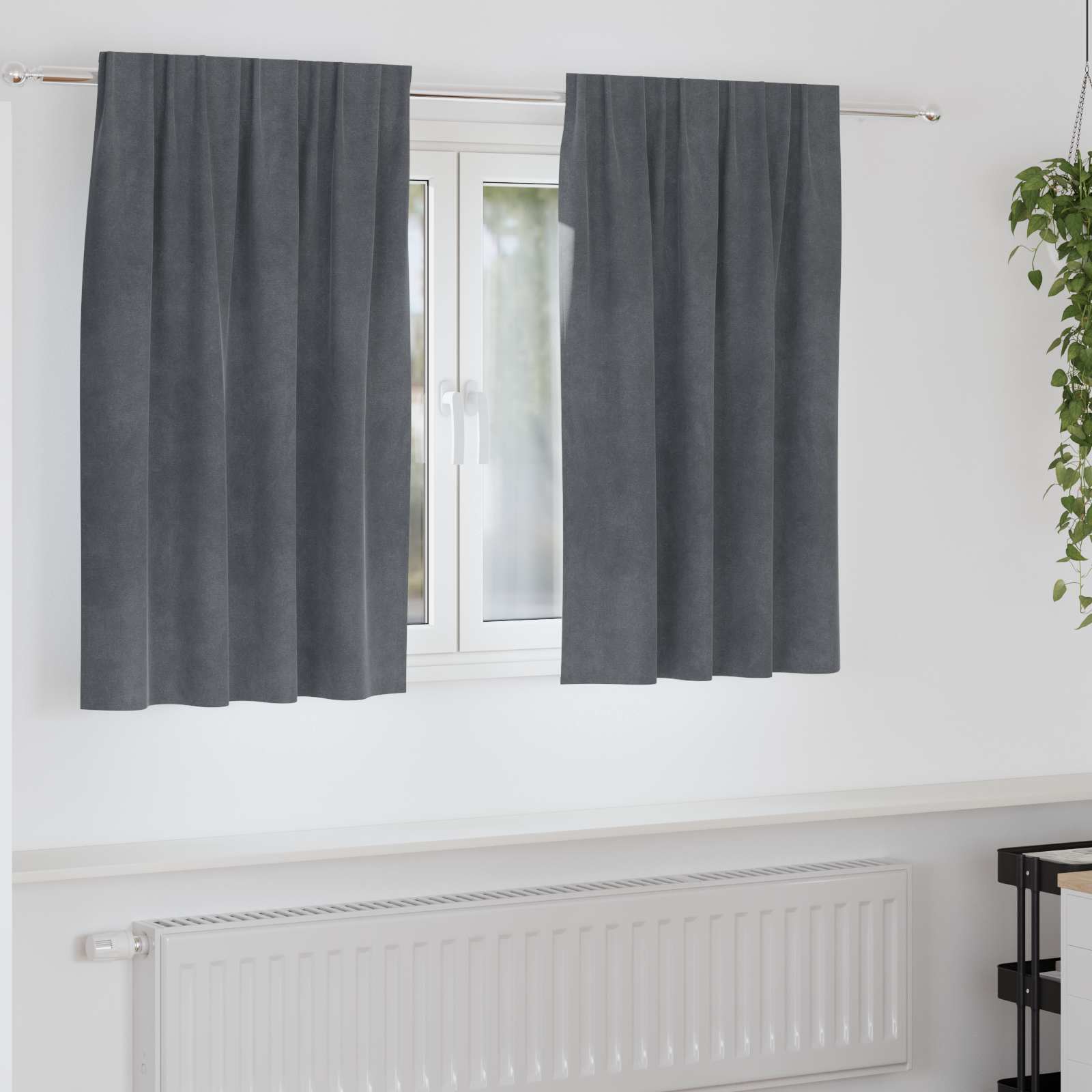 vidaXL Curtains 2 pcs Light Grey 140 x 140 cm Velvet 1