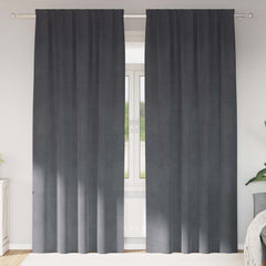 vidaXL Curtains 2 pcs Light Grey 140 x 260 cm Velvet 1
