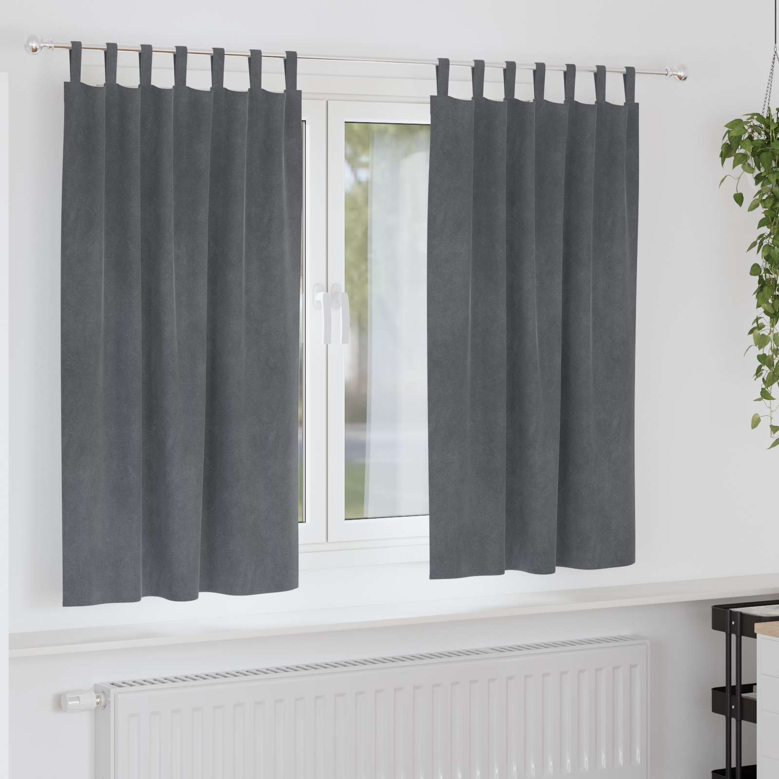 vidaXL Curtains 2 pcs Light Grey 140 x 175 cm Velvet 1