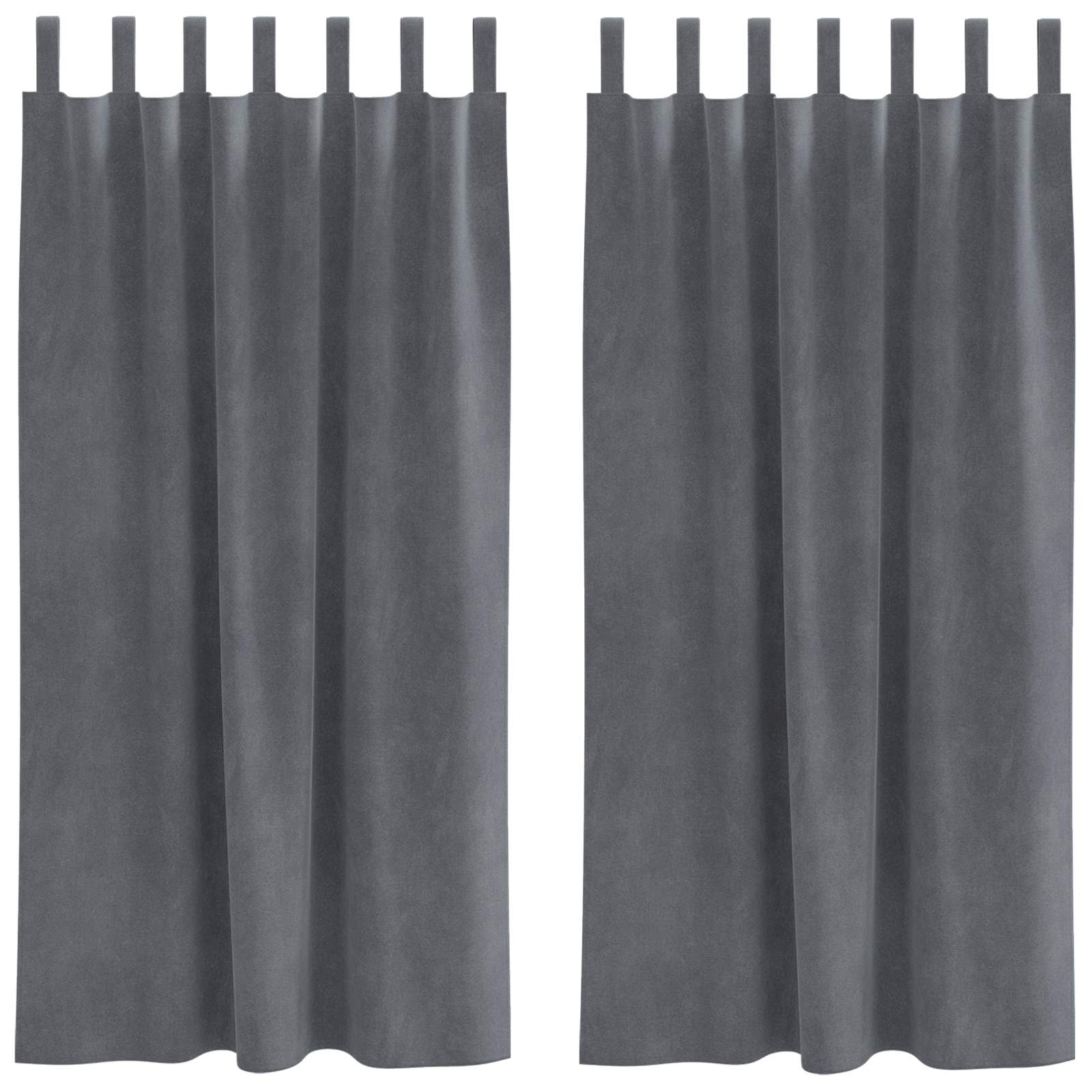 vidaXL Curtains 2 pcs Light Grey 140 x 175 cm Velvet 2