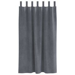 vidaXL Curtains 2 pcs Light Grey 140 x 175 cm Velvet 4