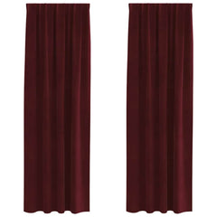 vidaXL Curtains 2 pcs Wine Red 140 x 225 cm Velvet 2