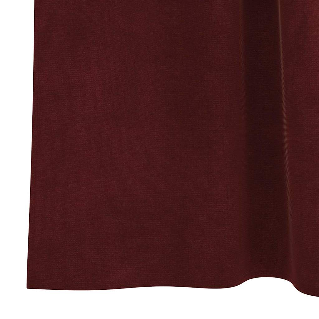 vidaXL Curtains 2 pcs Wine Red 140 x 260 cm Velvet 6