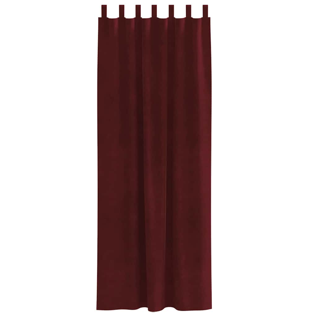 vidaXL Curtains 2 pcs Wine Red 140 x 260 cm Velvet 4