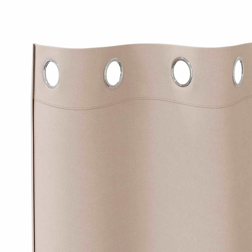 vidaXL Blackout Curtains with Rings 2 pcs Taupe 225 x 140 cm Polyester 5