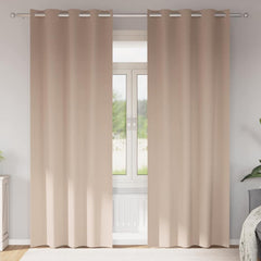 vidaXL Blackout Curtains with Rings 2 pcs Taupe 260 x 140 cm Polyester 1