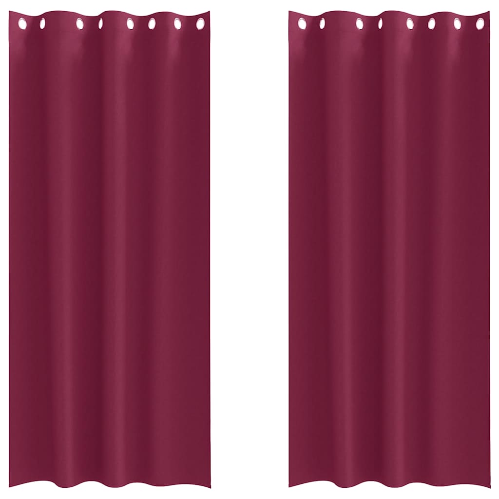 vidaXL Blackout Curtains with Rings 2 pcs Wine Red 260 x 140 cm 2