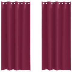 vidaXL Blackout Curtains with Rings 2 pcs Wine Red 260 x 140 cm 2