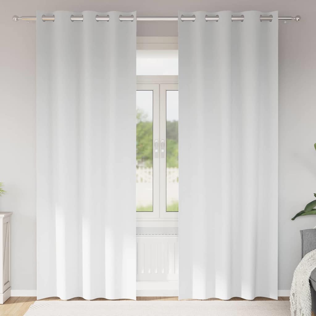 vidaXL Blackout Curtains with Rings 2 pcs Pure White 245 x 140 cm 1