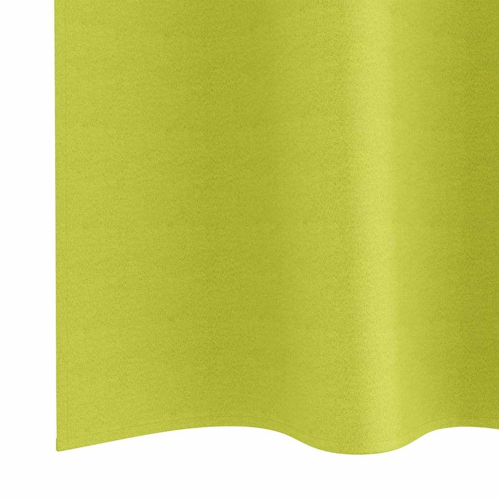 A close-up of the bottom edge of the blackout curtains showing the fabric texture