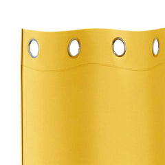 vidaXL Blackout Curtains with Rings 2 pcs Mustard Yellow 245 x 140 cm 5